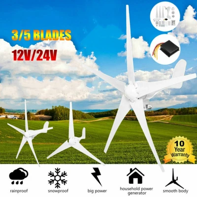 400W-1200W Wind Turbine Wind Generator Kit  Charger Controller With 3/5 Blades • $115.50