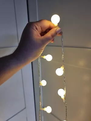 £9.99 • Buy Habitat White Ball Globe Fairy String Lights Monochrome Minimal