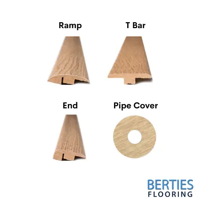 Flooring & Door Trims Natural Arizona Oak T Bar End Ramp Radiator Pipe Covers • £9.95