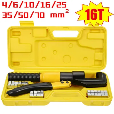 £17.99 • Buy 16 Ton 8 Dies Hydraulic Crimper Crimping Tool Wire Battery Cable Lug Terminal UK