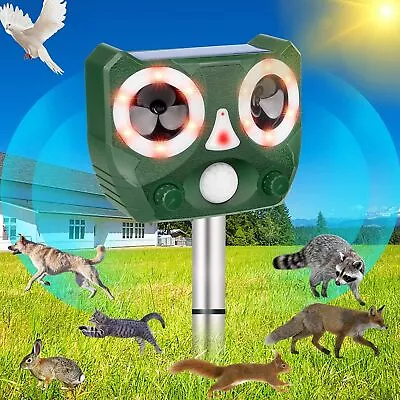 Upgraded Solar Ultrasonic Animal Repellent Dog Cat Skunk Deer Raccoon Waterproof • $19.95