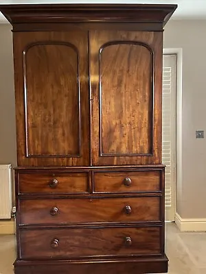 Victorian Mahogany Linen Press C1850s English • £875