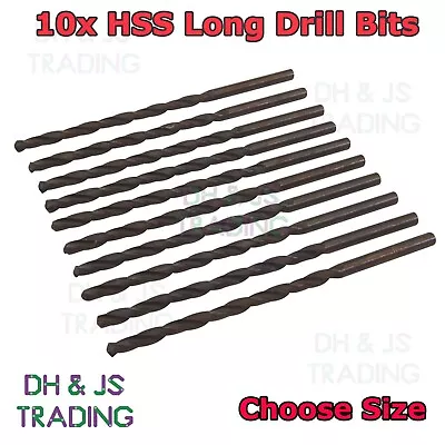 10x HSS Long Series Drill Bits Professional Long Ground Flute M2 Steel All Sizes • £5.49