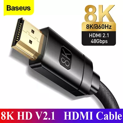 $8.09 • Buy Baseus 8K 4K Premium HDMI-compatible To HD V2.1 3D Cable 48Gbps Digital Cable