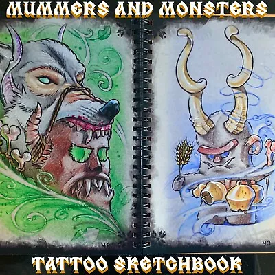 £7.99 • Buy Tattoo Flash Sketchbook. Mummers And Monsters Designs.New School/neo Traditional