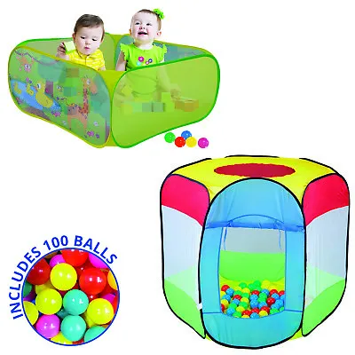 Children Kids Baby Play Pen Pop Up Tent Toys Ball Pit Balls Playhouse Boys Girls • £11.99