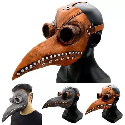 Plague Doctor Steampunk Bird Long Nose Beak Halloween Cosplay Full Face Mask New • $20.19