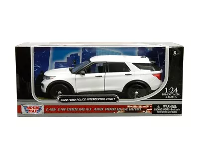 Motormax 1:24 2022 Ford Police Interceptor Utility White Unmarked 76990 Diecast • $23.99