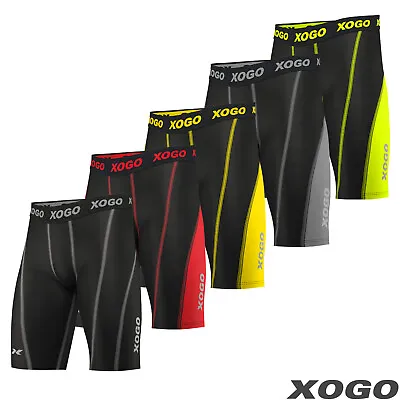 Mens Compression Boxer Shorts Base Layers Sports Briefs Skin Fit Gym Pants • £5.99
