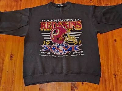 VINTAGE Washington Redskins Sweater LARGE Super Bowl XXVI NFL Football Sports  • $107.14