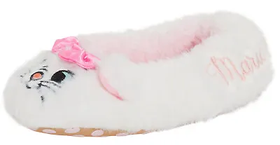Girls Disney The Aristocats Marie Slippers Fluffy Lined Ballet Shoes House Mules • £11.95