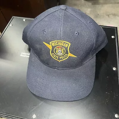 Michigan State Police Trucker Snapback Hat Ball Cap Navy • $16.99