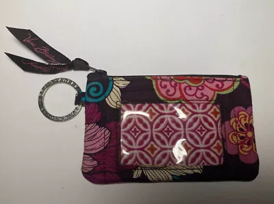 Vera Bradley Baroque Women’s Zip ID Case Coin Change Key Purse Floral Pink VGC • $7.50