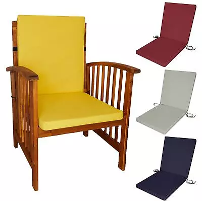 Waterproof Low Back Chair Pad Outdoor Garden Seat  Removable Washable Cover 1pc • £23.95