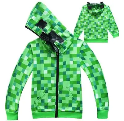 Kids&Boys&Girl Youth Minecraf0 Creeper Hoodie Zip Coat Sweater Jacket  • £12.92