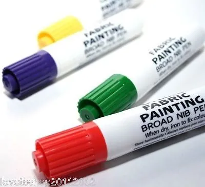 Dylon Fabric Painting Marker Pen Broad Nib Tip For Cloth Clothing Mixed Colours • £1.49