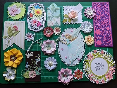 Craft Bundle - Assorted Die Cut Flowers Toppers Cardmaking Scrapbooking • £2