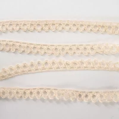 Vtg Tiny Crochet Lace Cotton Trim Wedding Ribbon Sewing Craft Petite 4 Yards • $8.47