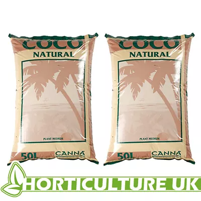 Canna Coco Natural 50 Litres Growing Medium Bag Media Soil Potting ** 2 Bags ** • £39.50