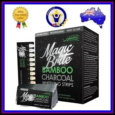 $59.95 • Buy MagicBrite Bamboo Charcoal Natural Teeth Whitening Strips (x28) 100% ENAMEL SAFE