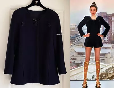 £1050.59 • Buy Chanel 15a Salzburg Navy Wool Tweed Cc Buttons Jacket 44