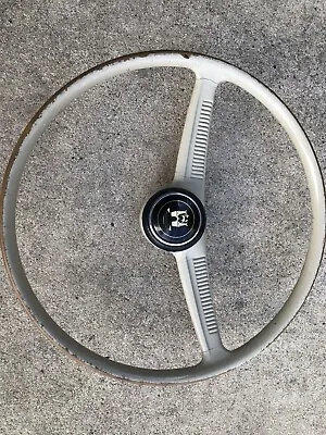 OEM VW Oval Bug Beetle Batwing Steering Wheel With Horn Button And Locking Nut • $369
