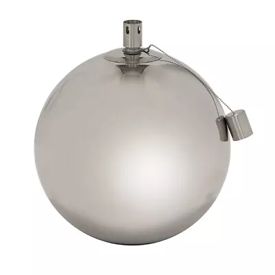 Oil Lamp Sphere Garden Torch Light Candle Steel Decorative Ball 22cm • £26.99