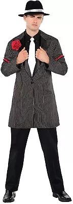 Mens Roaring 20s Gangster Zoot Suit Jacket Fancy Dress Costume Adult Mafia Strip • £12.99