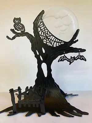 Partylite HALLOWEEN Ghostly Metal Under The Moon Candle Tealight Holder No Ghost • $37.09