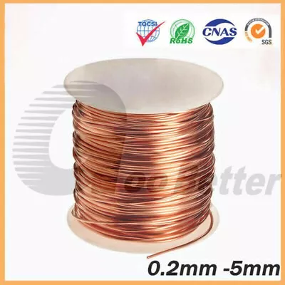 Copper Wire Bare Round Solid Rotor Coil Starter Solenoid Rewinding. 0.2mm To 5mm • $5.29