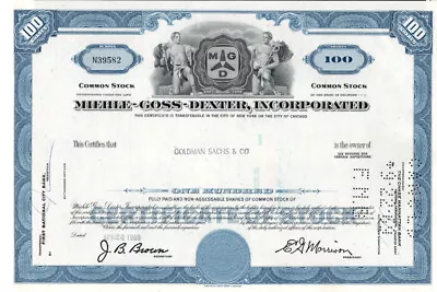 Miehle-Goss-Dexter Inc. - Original Stock Certificate -1969 - N39582 • $4.99