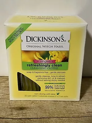Dickinson Original Witch Hazel Cleansing Cloths Singles  Box Of 20 NEW • $29.99