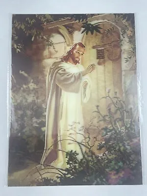 Jesus Christ Knocking At The Door Vintage 3-D Spiritual Picture 11 1/2 X 15 1/4 • $14.99