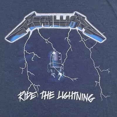 Metallica Ride The Lightning Blue T Shirt Size Large Kill 'Em All 72 Seasons • $14.99