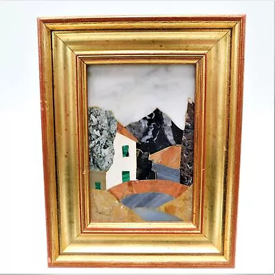 Vintage Mosaic In Hard Stone Framed Art Florence Italy • $9.99