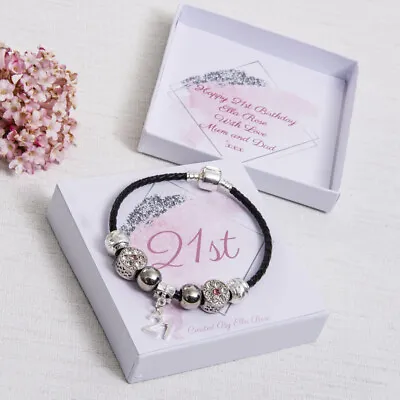 21st Birthday Gift Charm Bracelet Women Personalised Jewellery Keepsake  • £14