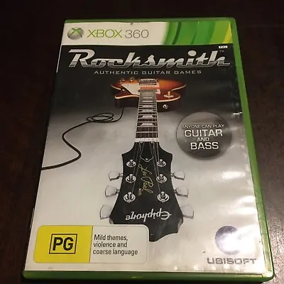 Rocksmith Authentic Guitar Games XBOX 360 PAL VERY GOOD FREE POST + TRACKING! • $15