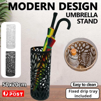 $45.55 • Buy Vintage Style Metal Umbrella Holder Stand 50cm H X 20cmD White/Black Lightweight