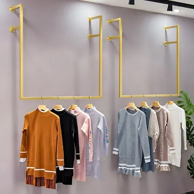 Gold Metal Closet Rod Garment Rack / Hanging Clothes Clothing Shelf • $42.75
