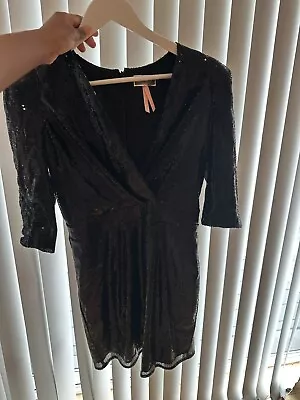 £6 • Buy Lipsy Black Sequin Dress - 12