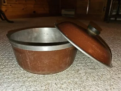 Vintage CLUB Aluminum 4 Quart Brown Dutch Oven Stock Pot With Lid  • $25