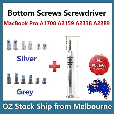 MacBook Pro 13  A1708 2016 2017 A2159 2019 Bottom Case Cover Screws Grey Silver • $13.99