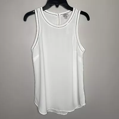 J CREW Top Womens 00 Ivory Sleeveless NEW Ladder Trim Lightweight AD366 • $13.99