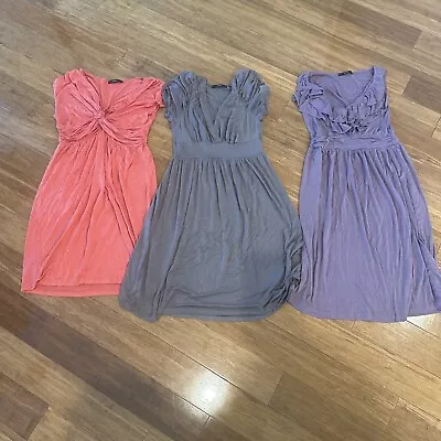 Lot Of 3 Soprano Dresses Size Xs - Gray Purple Coral - So Soft • $9.99