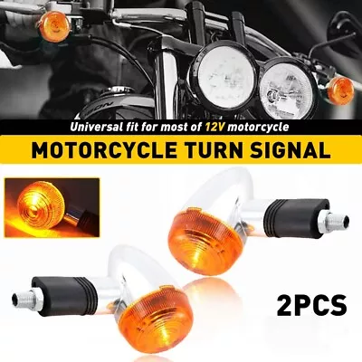 12V Amber Motorcycle Turn Signal Mini Bullet Blinker Lights For Honda Kawasaki • $11.39
