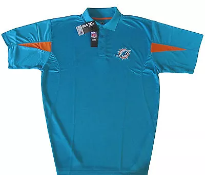 Miami Dolphins NFL Performance Aqua Polo Shirt - Men's 2X 2XT 3X 3XT 4X • $39.99