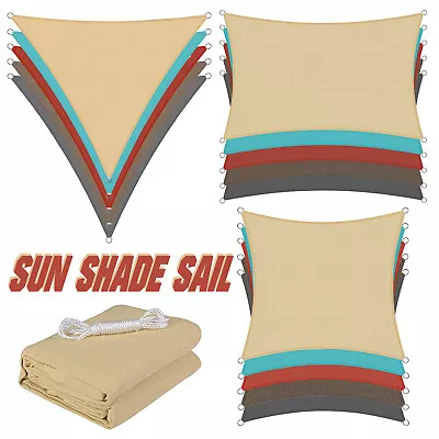 Extra Heavy Duty Shade Sail Shade Cloth Sand Grey Sun Triangle Square Rectangle • $42.99