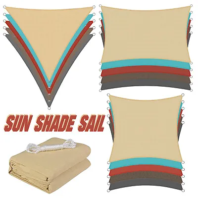 $110.99 • Buy Extra Heavy Duty Shade Sail Shade Cloth Sand Sun Triangle Square Rectangle