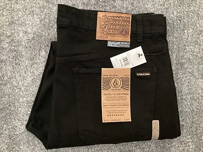 Volcom Solver Jeans Modern Fit Denim Men’s Size 36 X 30 Black Straight NWT • $44.99