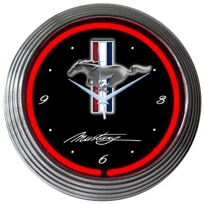 Ford Mustang Car Garage Neon Clock 15 X15  8MUSTANG • $67.99